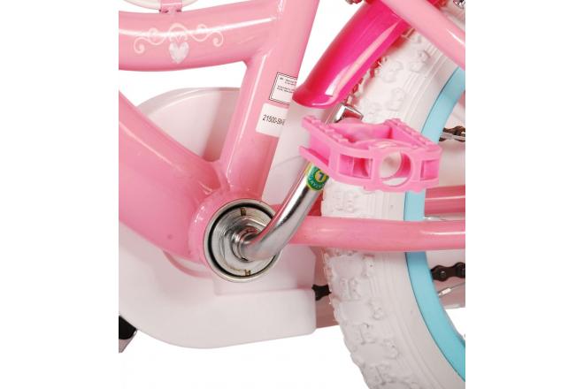 Vélo enfant Disney Princesse - Filles - 14 pouces - Rose - Freins à deux mains