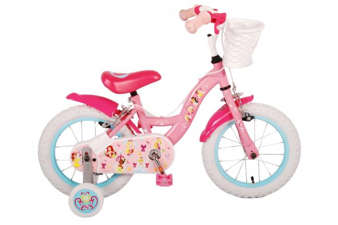 Vélo enfant Disney Princesse - Filles - 14 pouces - Rose - Freins à deux mains