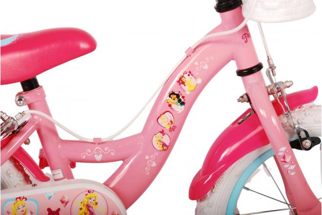 Vélo enfant Disney Princesse - Filles - 14 pouces - Rose - Freins à deux mains