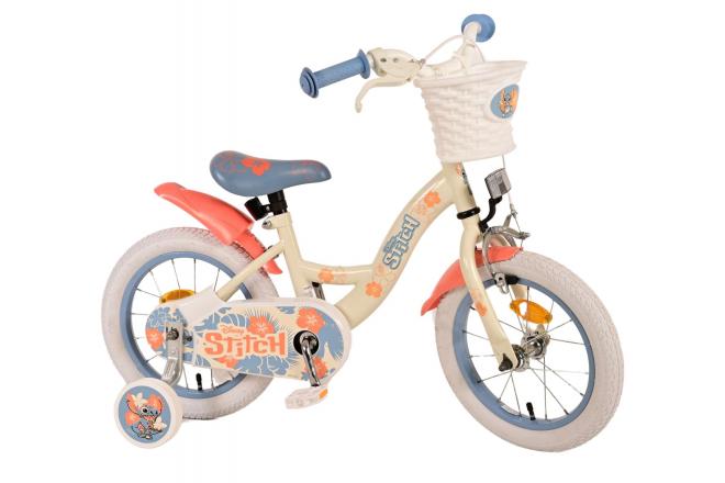 Vélo enfant Disney Stitch - Filles - 14 pouces - Crème Bleu Corail