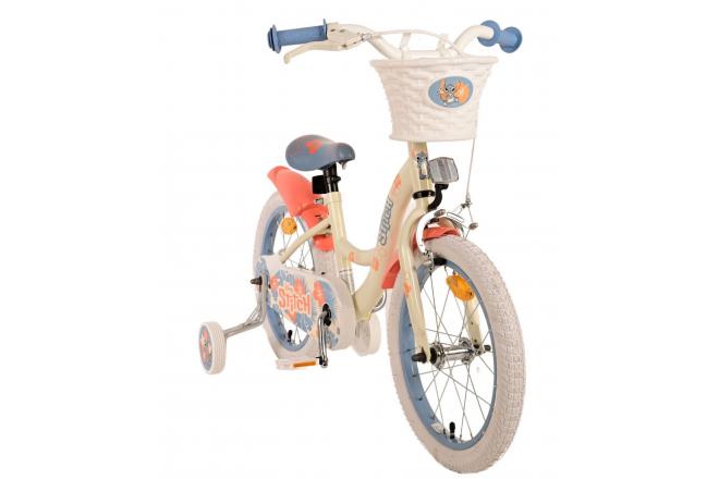Vélo enfant Disney Stitch - Filles - 16 pouces - Crème Bleu Corail