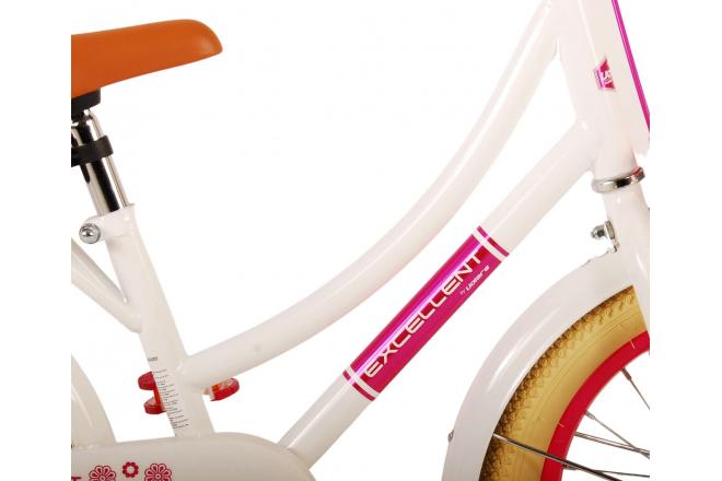 Vélo pour enfants Volare Excellent - Filles - 16 pouces - Blanc - 95% assemblé