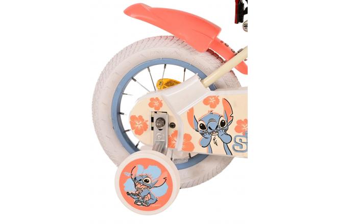 Vélo enfant Disney Stitch - Filles - 12 pouces - Crème Bleu Corail