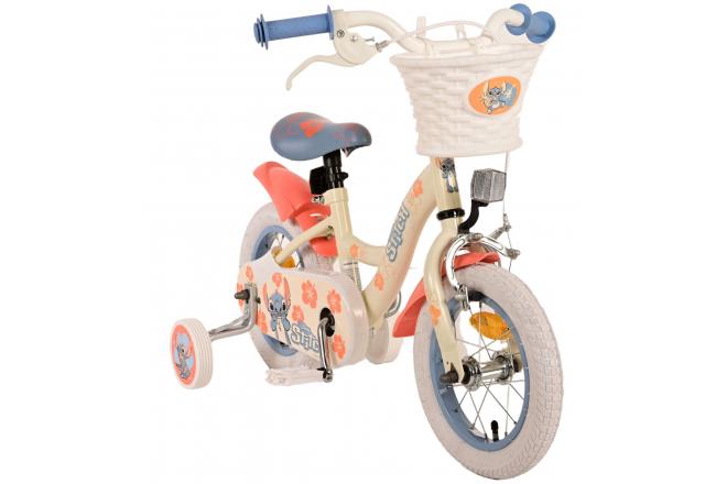 Vélo enfant Disney Stitch - Filles - 12 pouces - Crème Bleu Corail