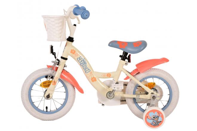 Vélo enfant Disney Stitch - Filles - 12 pouces - Crème Bleu Corail