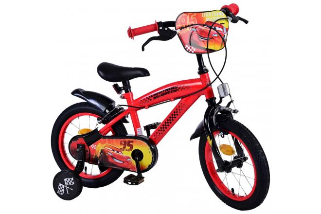 Vélo enfant Disney Cars - Garçons - 14 pouces - Rouge - Freins à deux mains