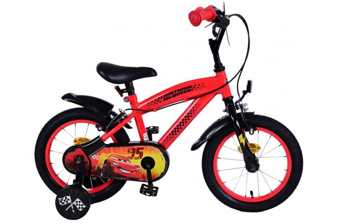 Vélo enfant Disney Cars - Garçons - 14 pouces - Rouge - Freins à deux mains
