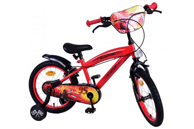 Vélo enfant Disney Cars - Garçons - 16 pouces - Rouge - Freins à deux mains