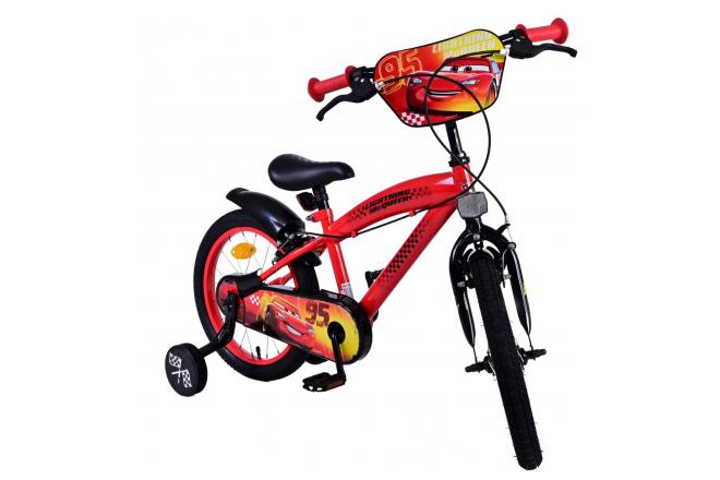 Vélo enfant Disney Cars - Garçons - 16 pouces - Rouge - Freins à deux mains