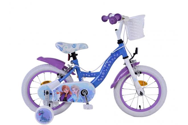 Disney Frozen 2 Vélo pour enfants - Filles - 14 pouces - Bleu/Violet - Freins à deux mains