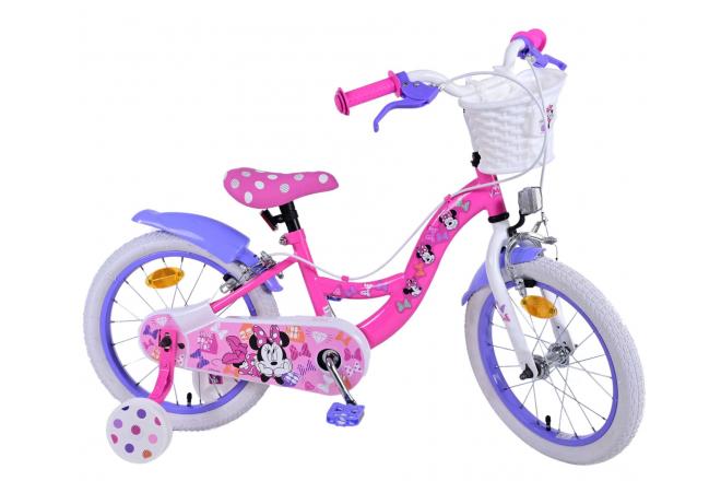 Vélo enfant Disney Minnie - Filles - 16 pouces - Rose - Freins à deux mains