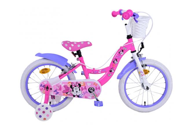 Vélo enfant Disney Minnie - Filles - 16 pouces - Rose - Freins à deux mains