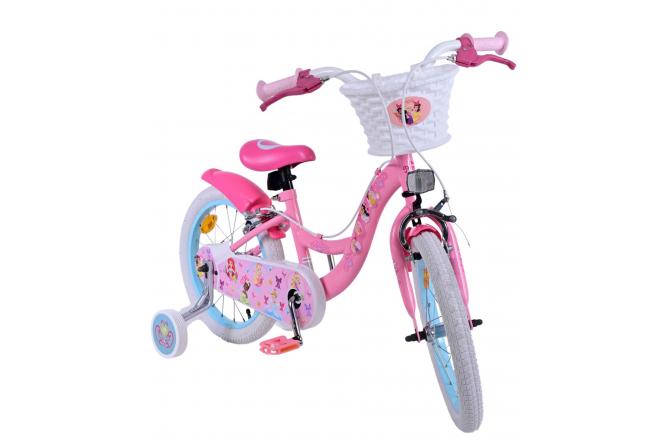 Vélo enfant Disney Princesse - Filles - 16 pouces - Rose - Freins à deux mains