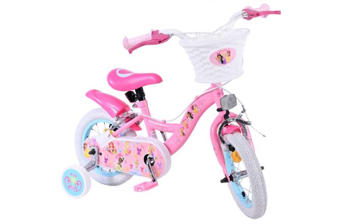 Vélo enfant Disney Princesse - Filles - 12 pouces - Rose - Freins à deux mains