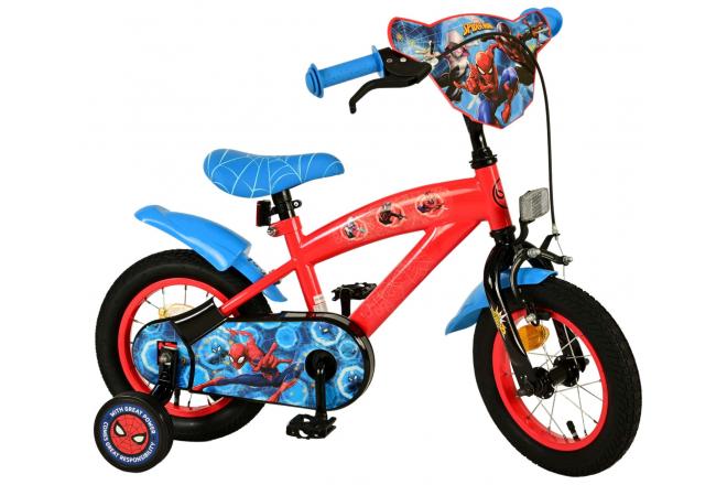 Vélo enfant Spider-Man - Garçons - 12 pouces - Bleu/Rouge