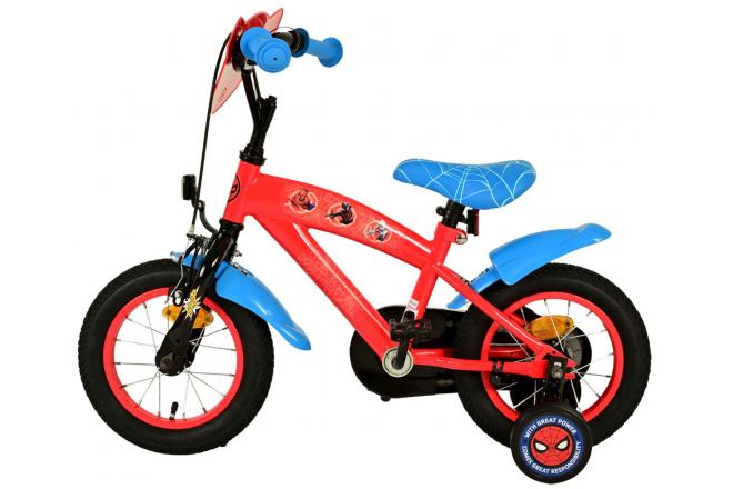 Vélo enfant Spider-Man - Garçons - 12 pouces - Bleu/Rouge