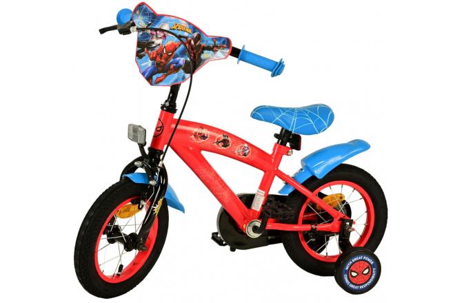 Vélo enfant Spider-Man - Garçons - 12 pouces - Bleu/Rouge