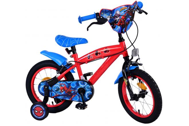 Vélo pour enfants Ultimate Spider-Man - Garçons - 14 pouces - Bleu/Rouge - Freins à deux mains