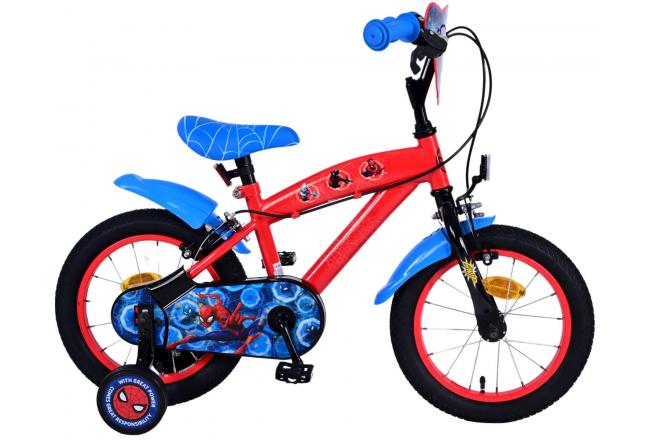 Vélo pour enfants Ultimate Spider-Man - Garçons - 14 pouces - Bleu/Rouge - Freins à deux mains