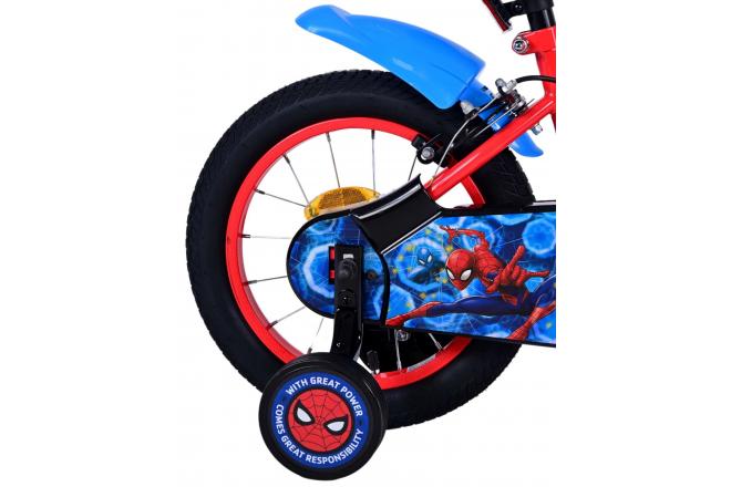 Vélo pour enfants Ultimate Spider-Man - Garçons - 14 pouces - Bleu/Rouge - Freins à deux mains