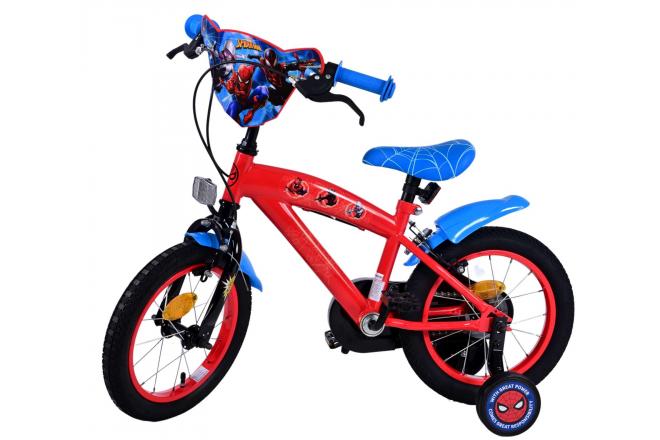 Vélo pour enfants Ultimate Spider-Man - Garçons - 14 pouces - Bleu/Rouge - Freins à deux mains