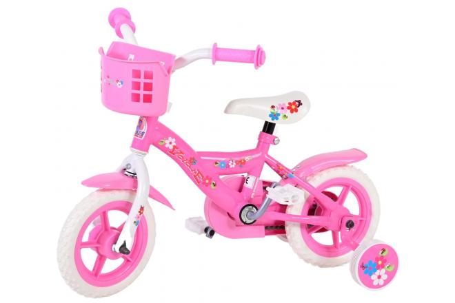 Volare Flowerie Kinderfiets - Meisjes - 10 inch - Roze/Wit