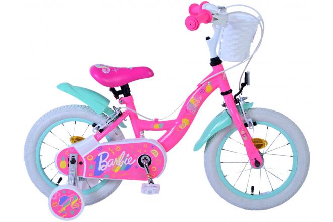 Vélo enfant Barbie - Filles - 14 pouces - Rose - Freins à deux mains