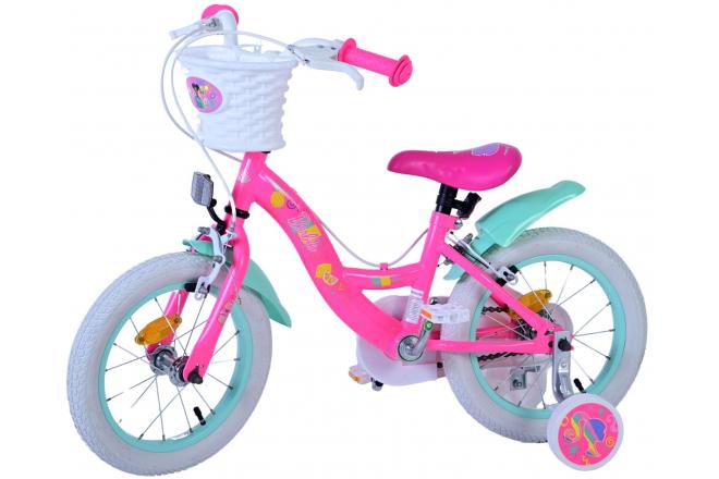 Vélo enfant Barbie - Filles - 14 pouces - Rose - Freins à deux mains