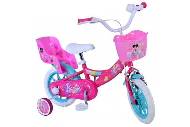 Vélo enfant Barbie - Filles - 12 pouces - Rose