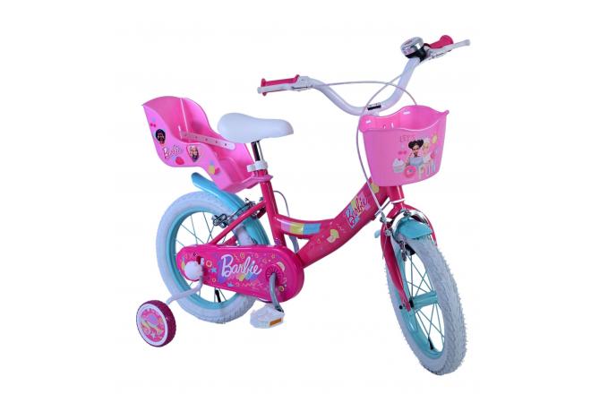 Vélo enfant Barbie - Filles - 14 pouces - Rose - Freins à deux mains