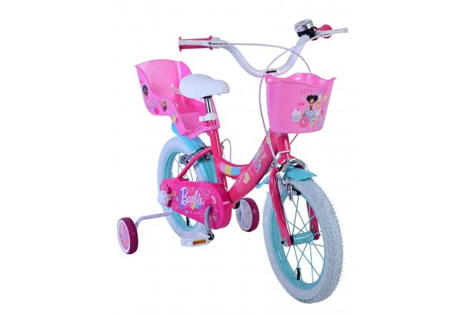 Vélo enfant Barbie - Filles - 14 pouces - Rose - Freins à deux mains