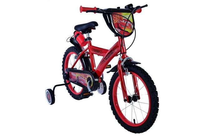Vélo enfant Disney Cars - Garçons - 16 pouces - Rouge - Freins à deux mains