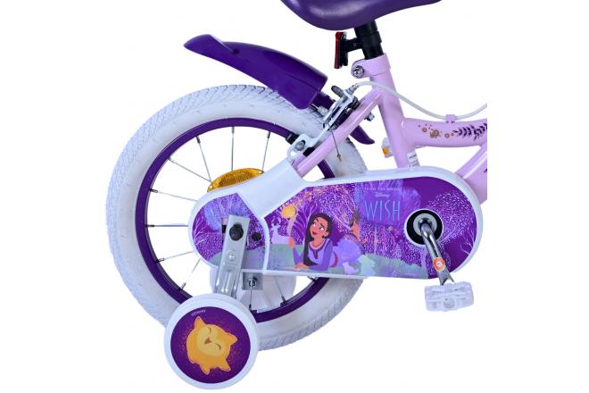 Vélo enfant Disney Wish - Filles - 14 pouces - Violet - Freins à deux mains