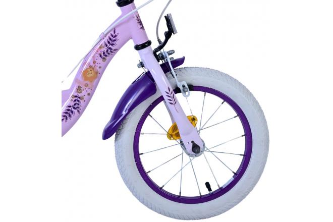 Vélo enfant Disney Wish - Filles - 14 pouces - Violet - Freins à deux mains