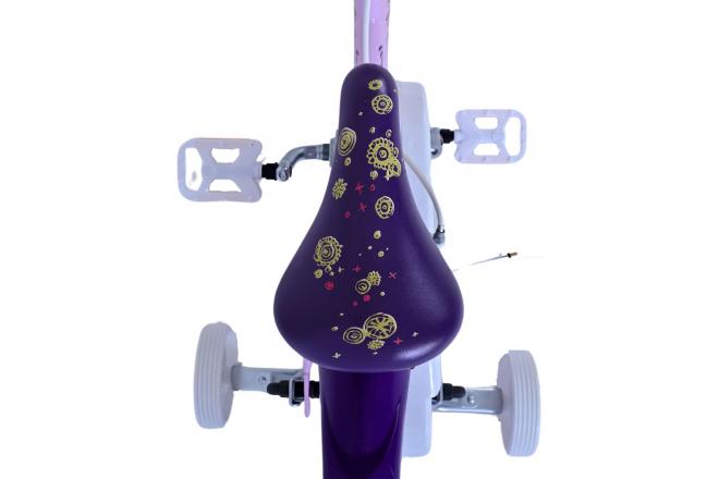 Vélo enfant Disney Wish - Filles - 14 pouces - Violet - Freins à deux mains