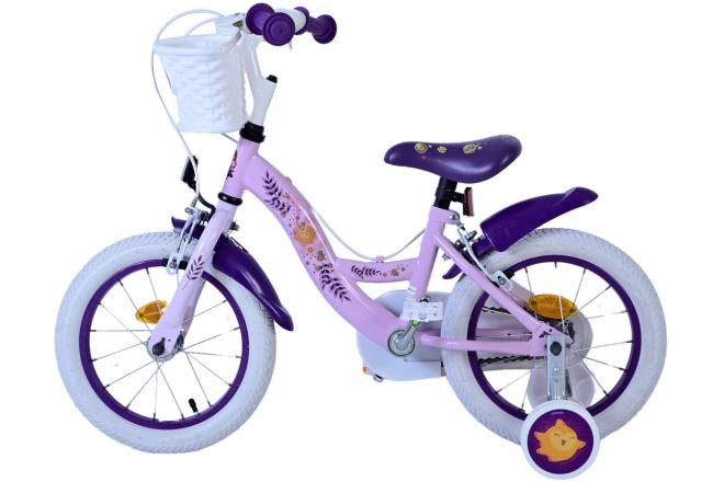 Vélo enfant Disney Wish - Filles - 14 pouces - Violet - Freins à deux mains