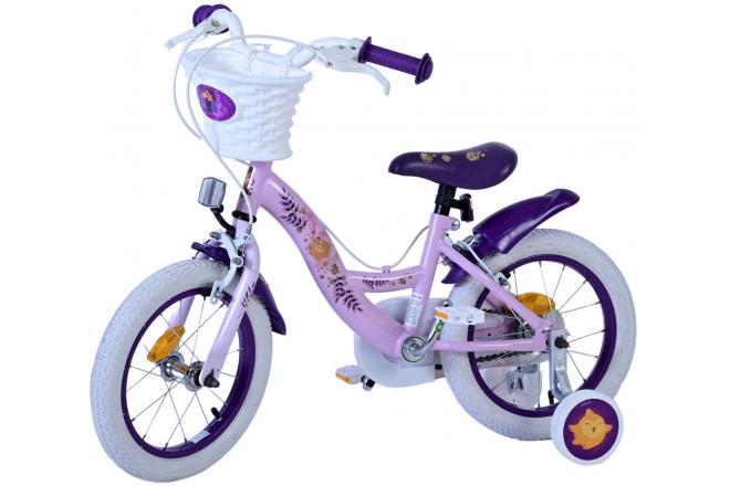 Vélo enfant Disney Wish - Filles - 14 pouces - Violet - Freins à deux mains