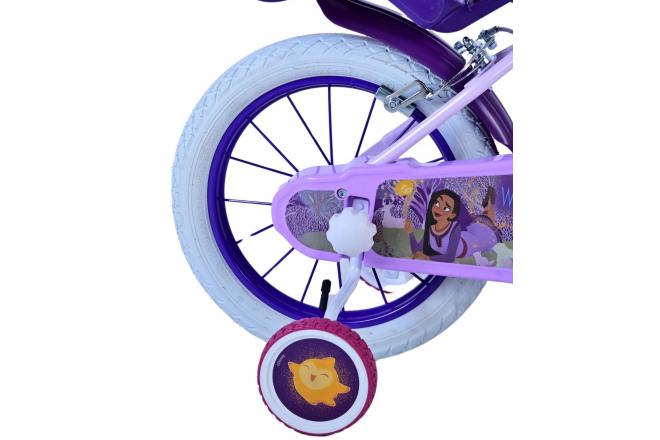 Vélo enfant Disney Wish - Filles - 14 pouces - Violet - Freins à deux mains