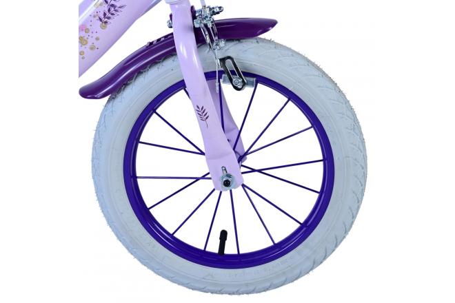 Vélo enfant Disney Wish - Filles - 14 pouces - Violet - Freins à deux mains