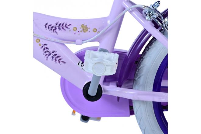 Vélo enfant Disney Wish - Filles - 14 pouces - Violet - Freins à deux mains