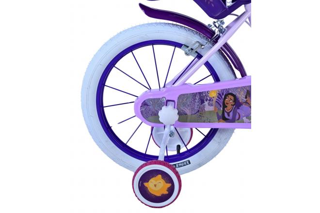 Vélo enfant Disney Wish - Filles - 16 pouces - Violet - Freins à deux mains