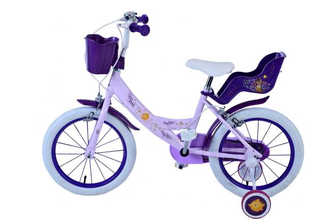 Vélo enfant Disney Wish - Filles - 16 pouces - Violet - Freins à deux mains