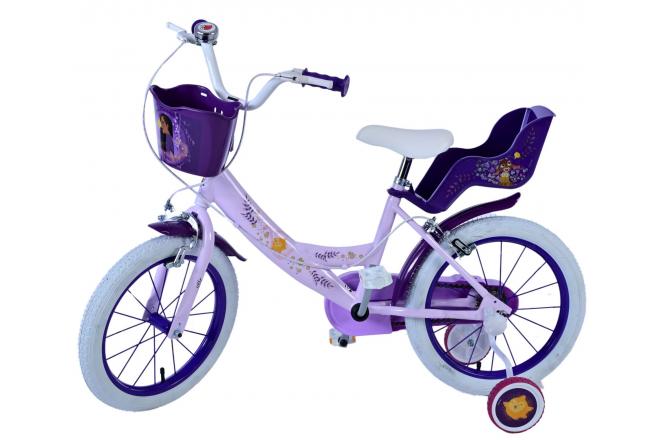 Vélo enfant Disney Wish - Filles - 16 pouces - Violet - Freins à deux mains