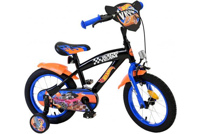 Vélo Hot Wheels pour enfants - Garçons - 14 pouces - Noir Orange Bleu