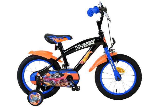 Vélo Hot Wheels pour enfants - Garçons - 14 pouces - Noir Orange Bleu