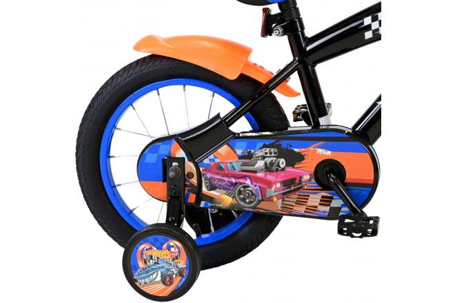 Vélo Hot Wheels pour enfants - Garçons - 14 pouces - Noir Orange Bleu