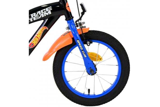 Vélo Hot Wheels pour enfants - Garçons - 14 pouces - Noir Orange Bleu