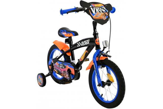 Vélo Hot Wheels pour enfants - Garçons - 14 pouces - Noir Orange Bleu