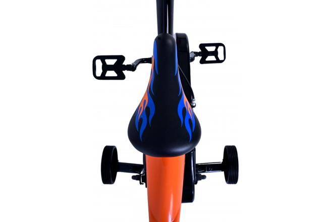 Vélo Hot Wheels pour enfants - Garçons - 16 pouces - Noir Orange Bleu - Freins à deux mains