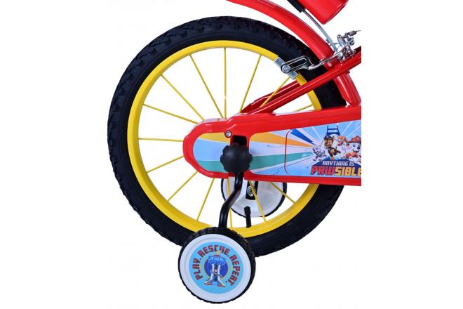 Vélo enfant Paw Patrol - Garçons - 16 pouces - Rouge - Freins à deux mains